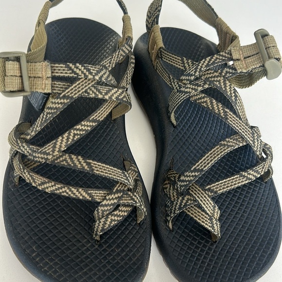 Chaco STRAP CLASSIC SANDAL Size 6 in Black and Green Dual Strap - Picture 4 of 13
